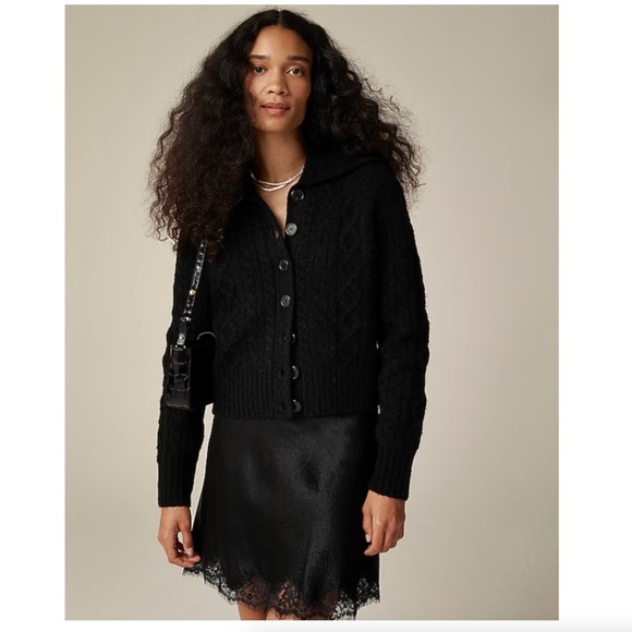 J. Crew Sweaters - J Crew Collared Cable-Knit Cardigan